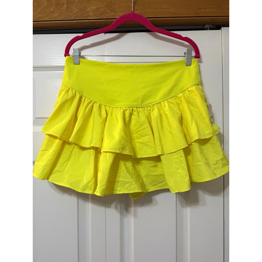 NWT Free People Movement Women’s Yellow Tennis Skort Pull On Stretch XL 30"